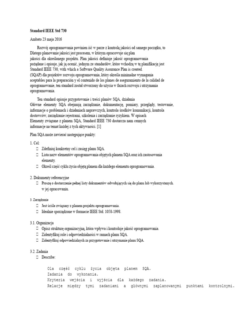 Standart IEEE 730 | PDF