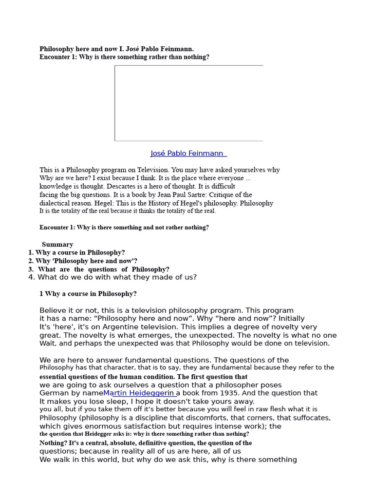 1 Feinmann Philosophy Here and Now PDF Nothing René Descartes