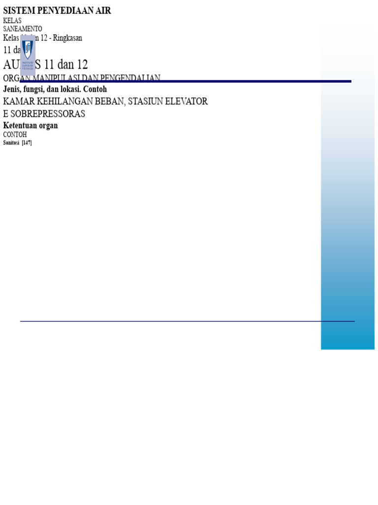Sistem Penyediaan Air Kelas 11-12 | PDF