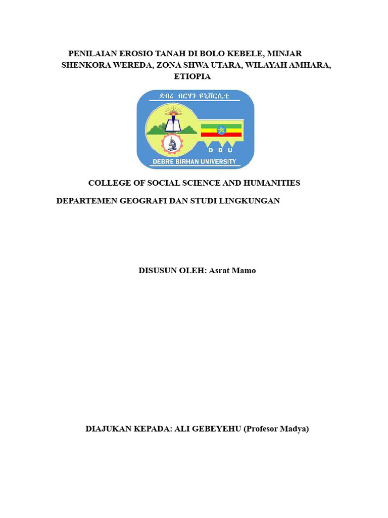 Usulan Dan Penelitian Erosi Tanah - Geografi | PDF