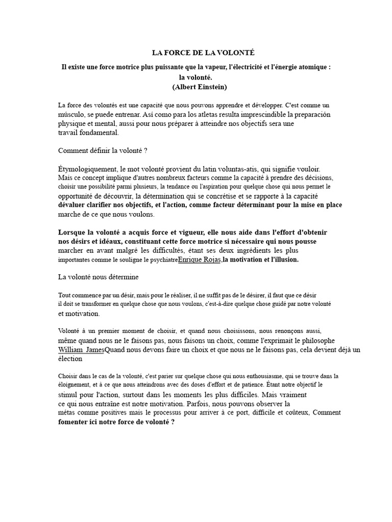 Développer la force de la volonté | PDF | Motivation | Motivant