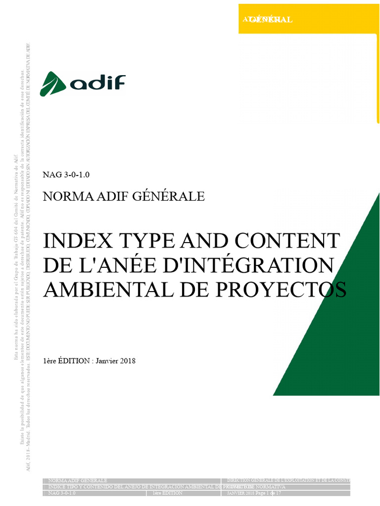 Norme Adif : Intégration Environnementale | PDF | Environnement naturel ...