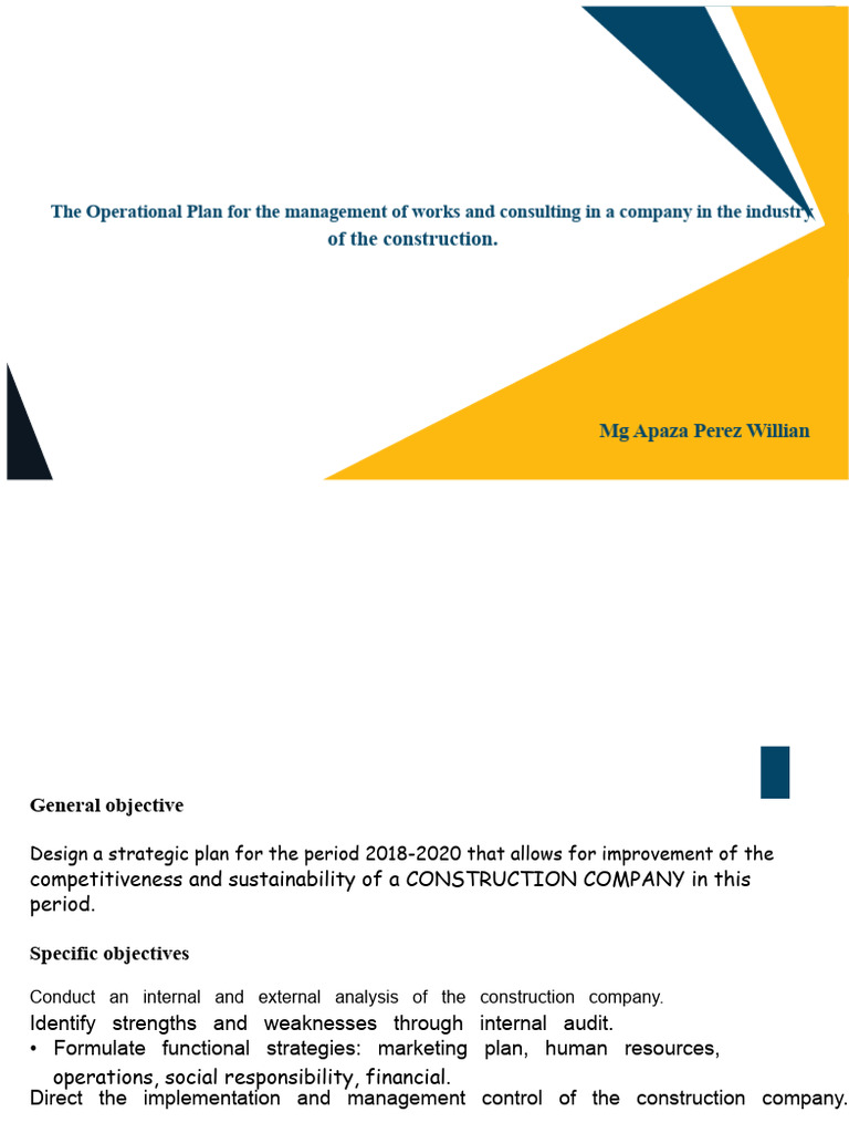 Strategic Operational Plan for Construction | PDF | Strategic Planning ...