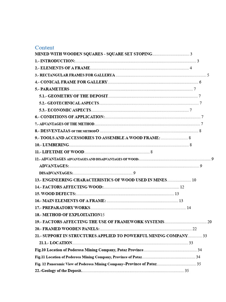 Mining With Wooden Squares SQUARE SET STOPING | PDF | Wood | Fibers
