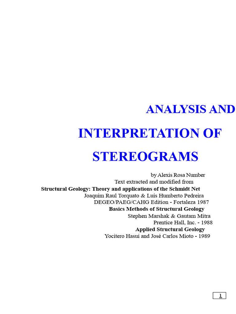 Stereogram Analysis in Structural Geology | PDF | Sphere | Rotation
