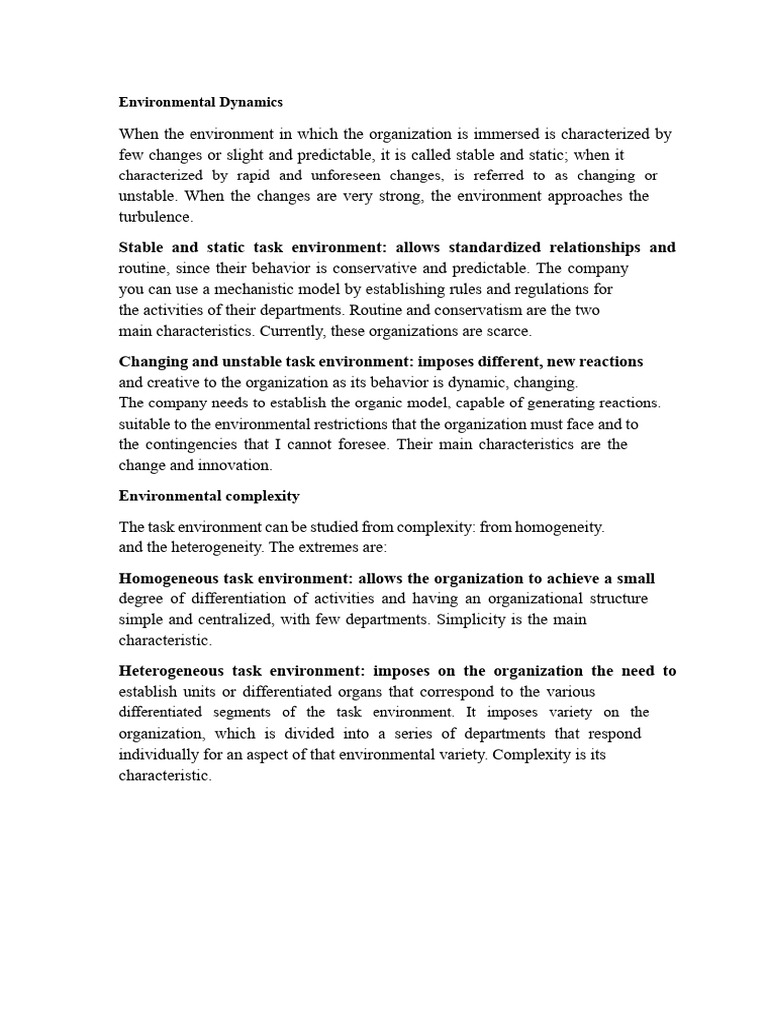 ENVIRONMENTAL DYNAMICS | PDF