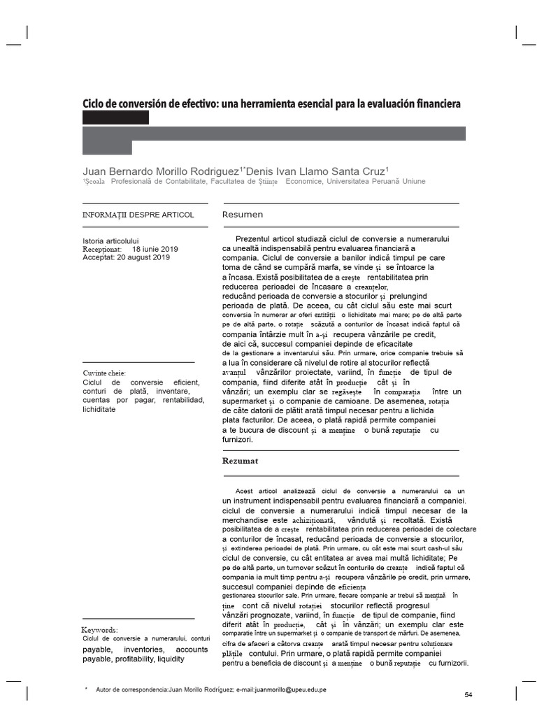 Articol - Ciclul de Numerar | PDF
