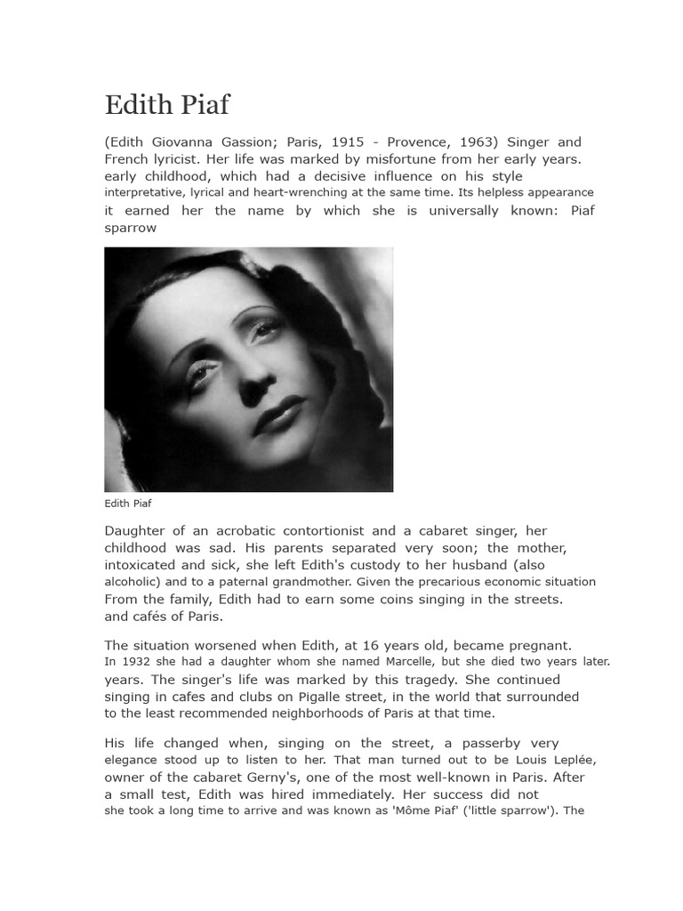 Edith Piaf | PDF