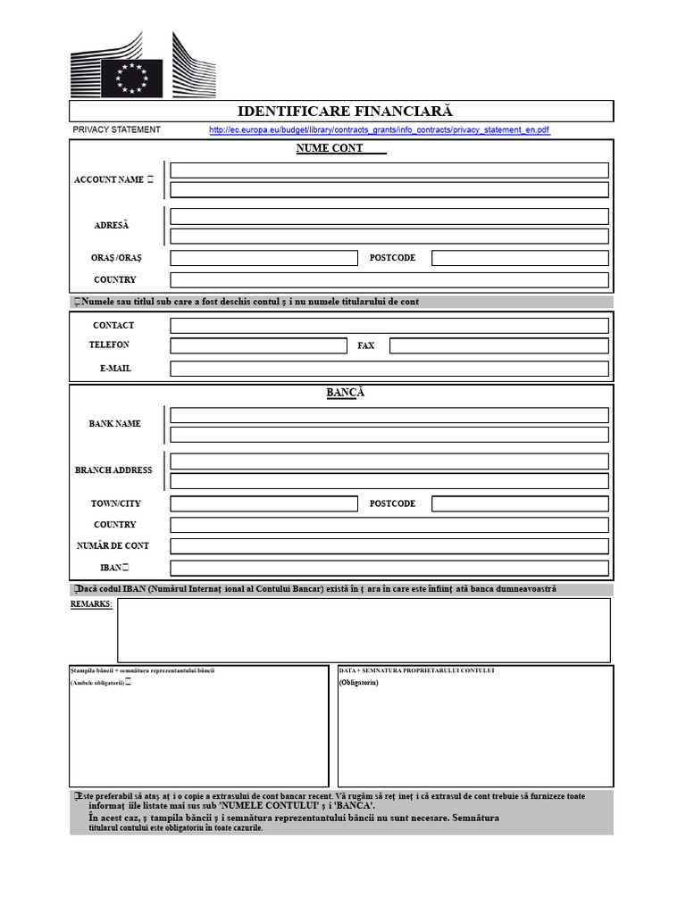 Formular de Identificare Financiară | PDF