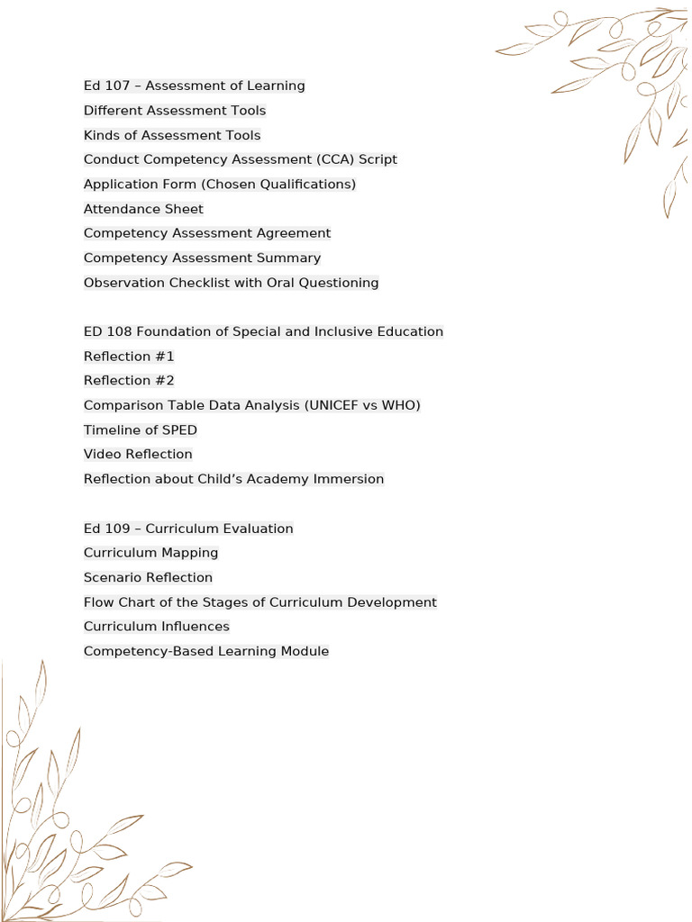Assessment Tools and Curriculum Evaluation Guide | PDF