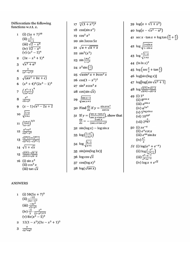 TH Differentiation WS PDF | PDF