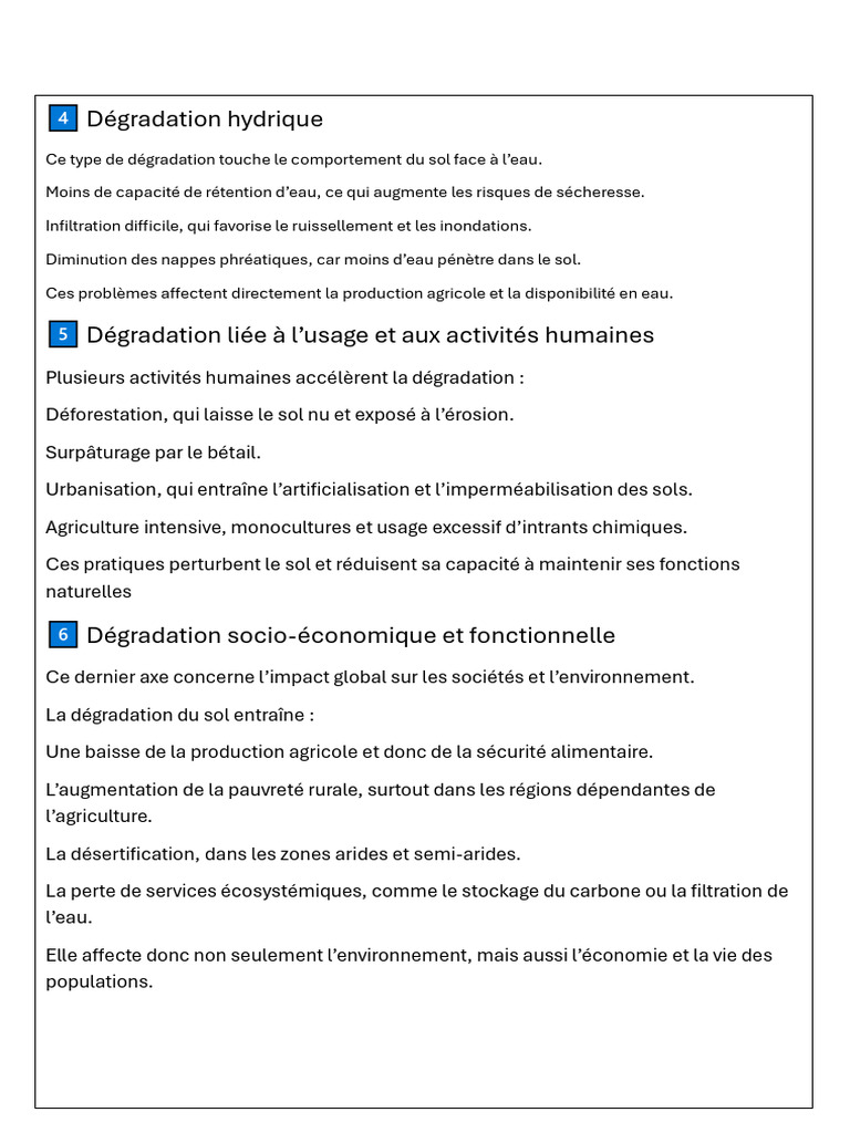 Dégradation des sols et impacts socio-économiques | PDF | Sol ...