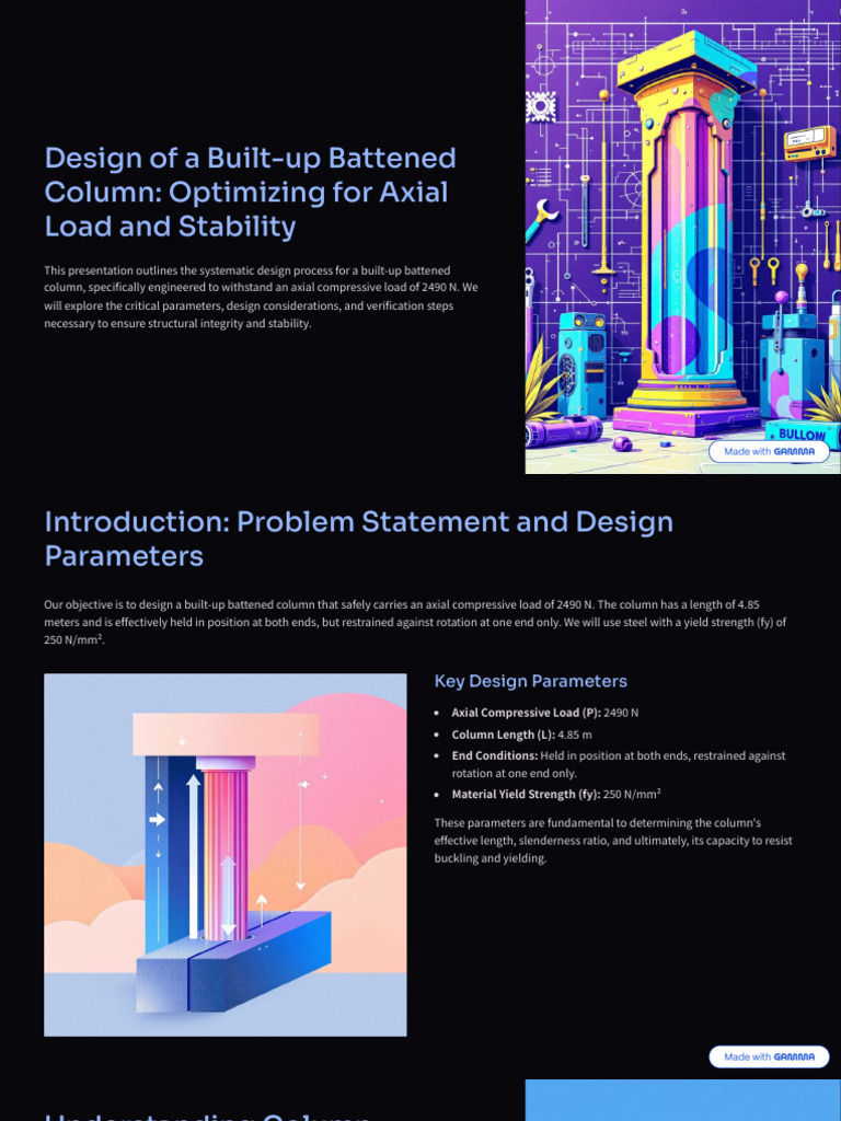 Built-Up Battened Column Design Guide | PDF | Buckling | Strength Of ...
