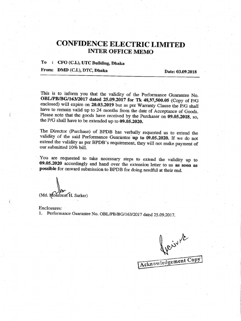 Inter Office Memo | PDF