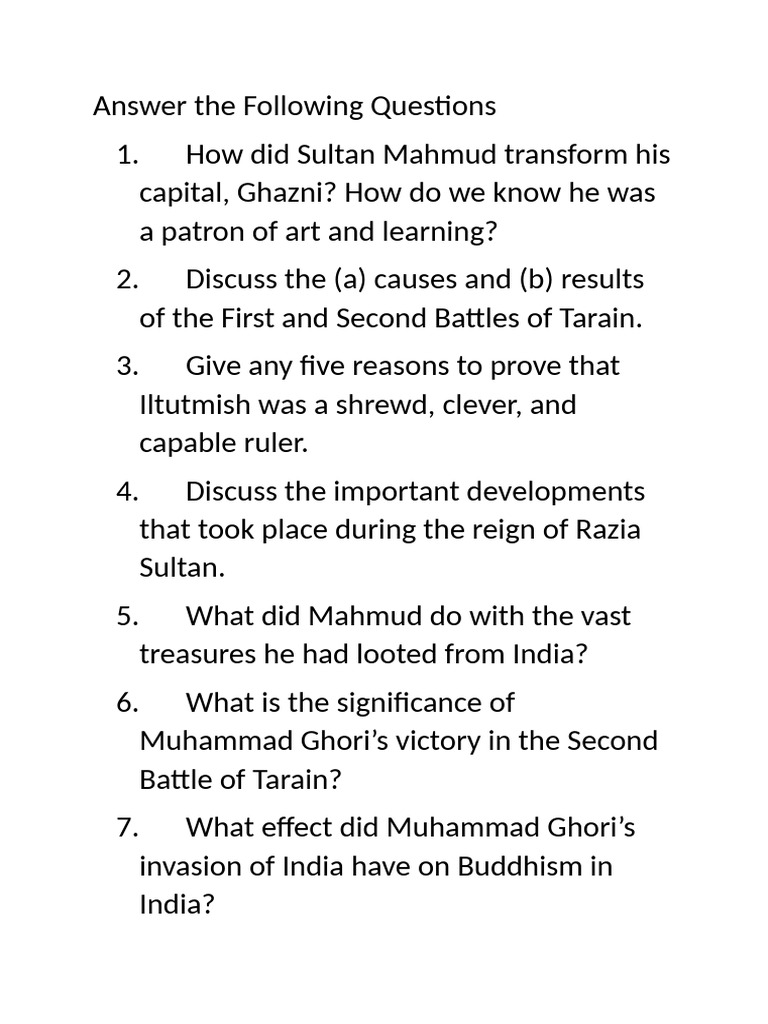 Answer The Following Questions | PDF