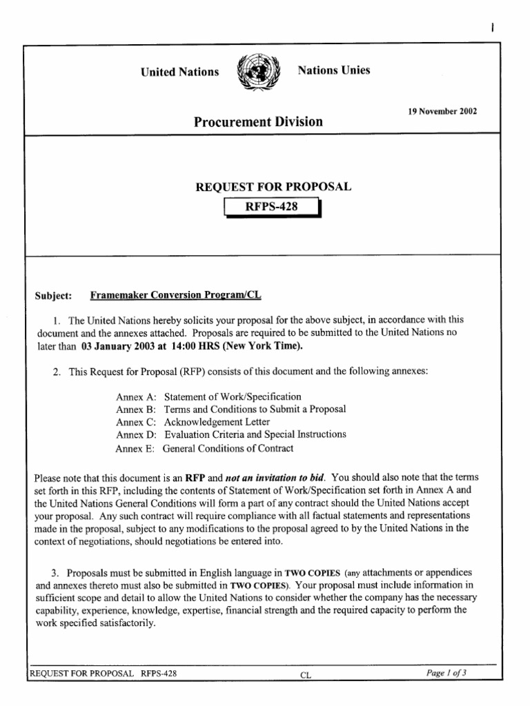 RFP S-428 Framemaker Conversion Program | PDF