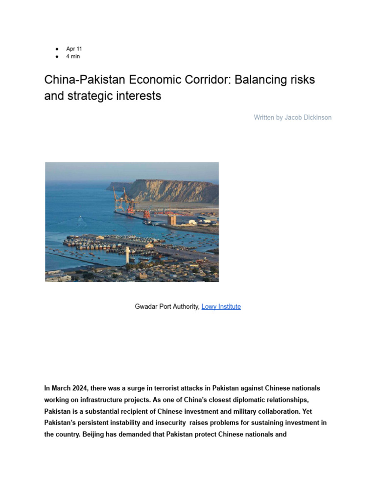 CPEC Dyami | PDF | Pakistan | International Relations