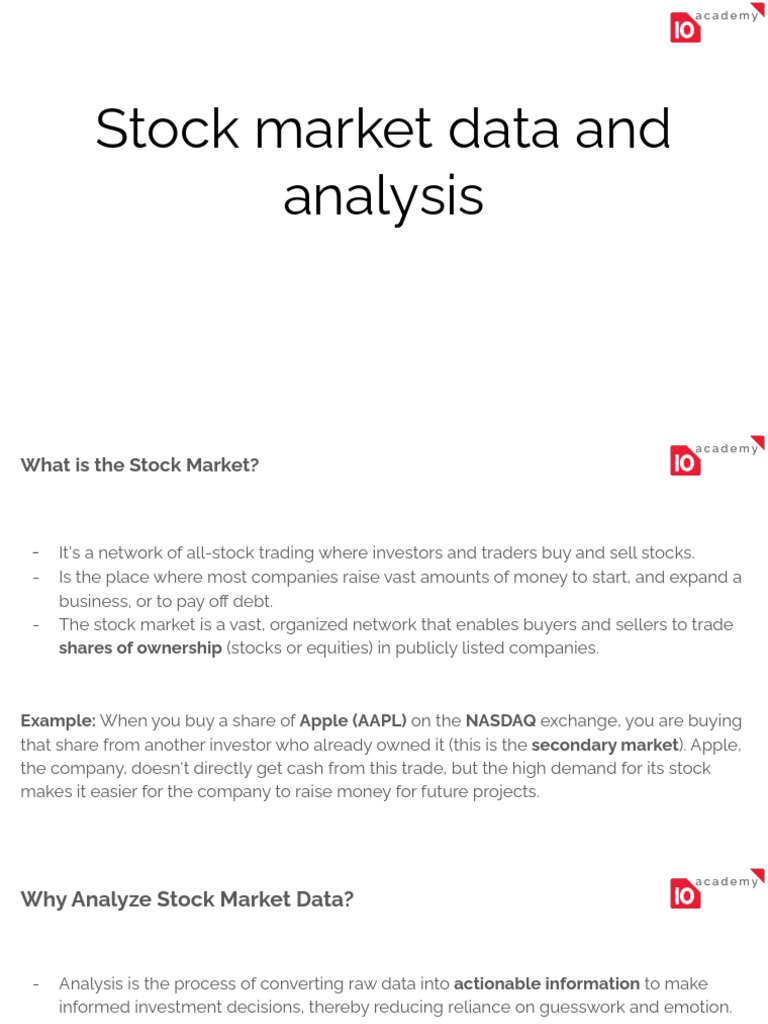 Stock Market Data and Analysis Guide | PDF | Stocks | Stock Market