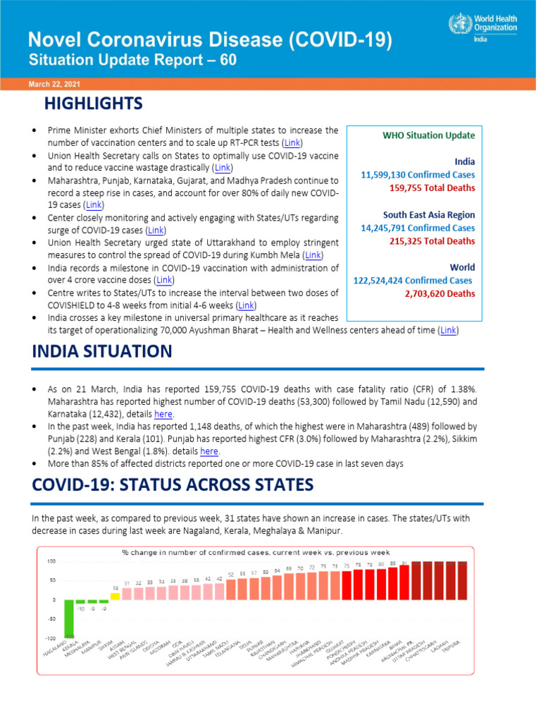 COVID-19 Vaccination and Case Updates in India | PDF | Medicine ...
