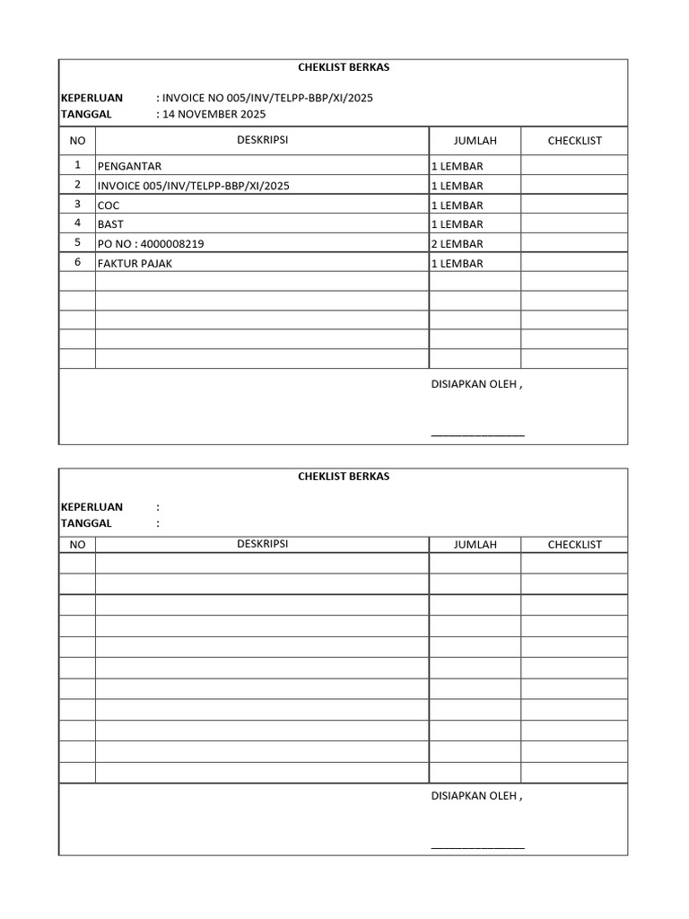 CEKLIST | PDF