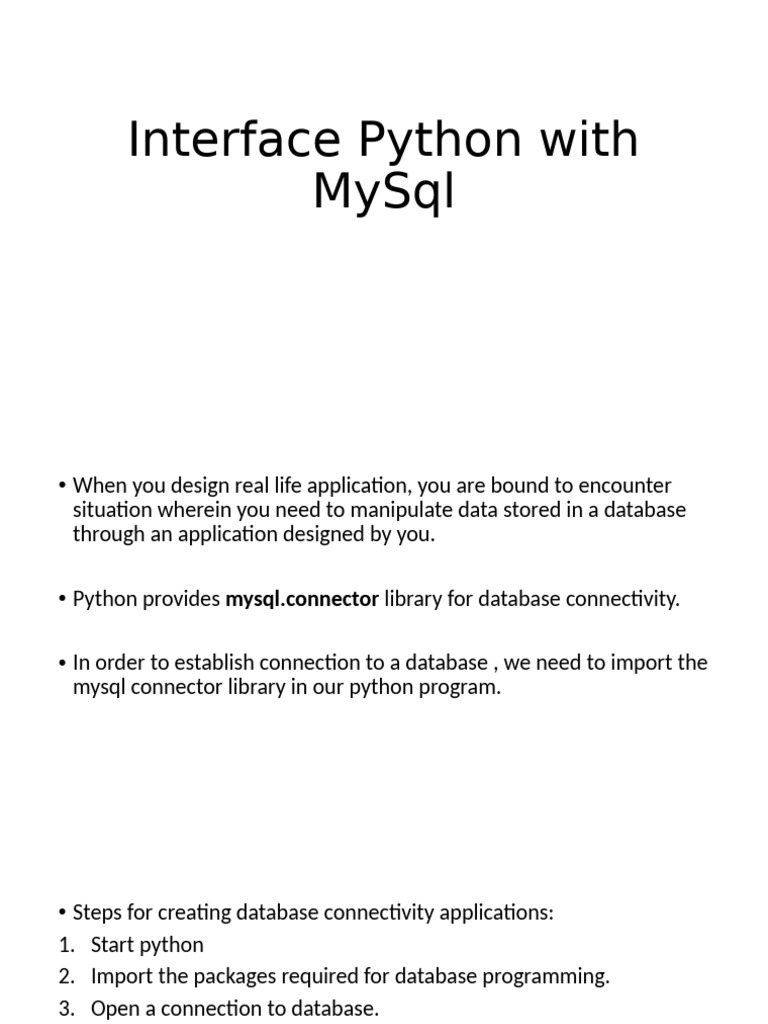 Connect Python to MySQL Database Guide | PDF | Databases | My Sql