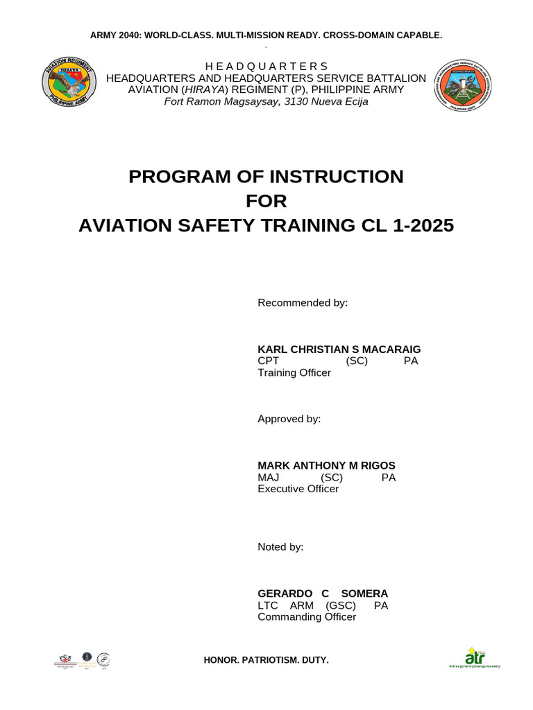 Aviation Safety Training Program 2025 | PDF | Aviation Safety | Aviation
