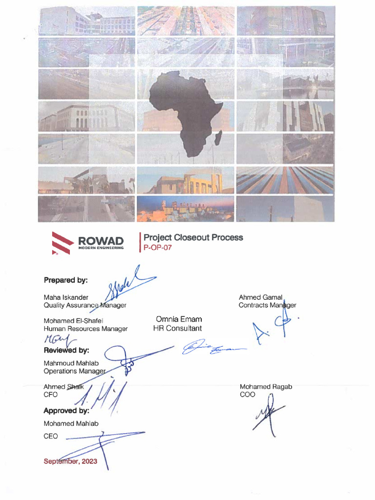 P-OP-07 Project Closeout Process | PDF | Quality Assurance | Business