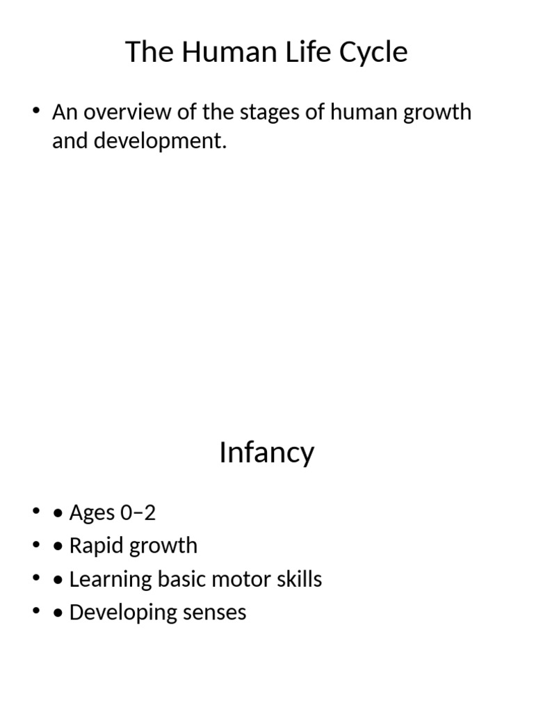 Stages of the Human Life Cycle | PDF