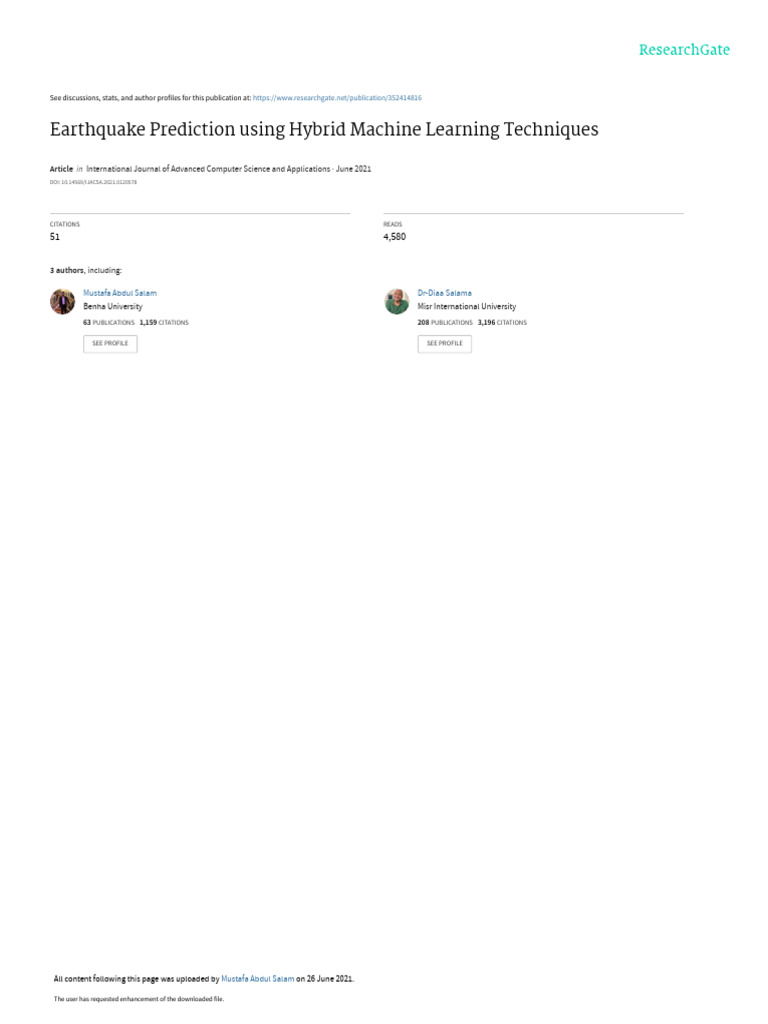 Earthquake Prediction with Machine Learning | PDF | Support Vector ...
