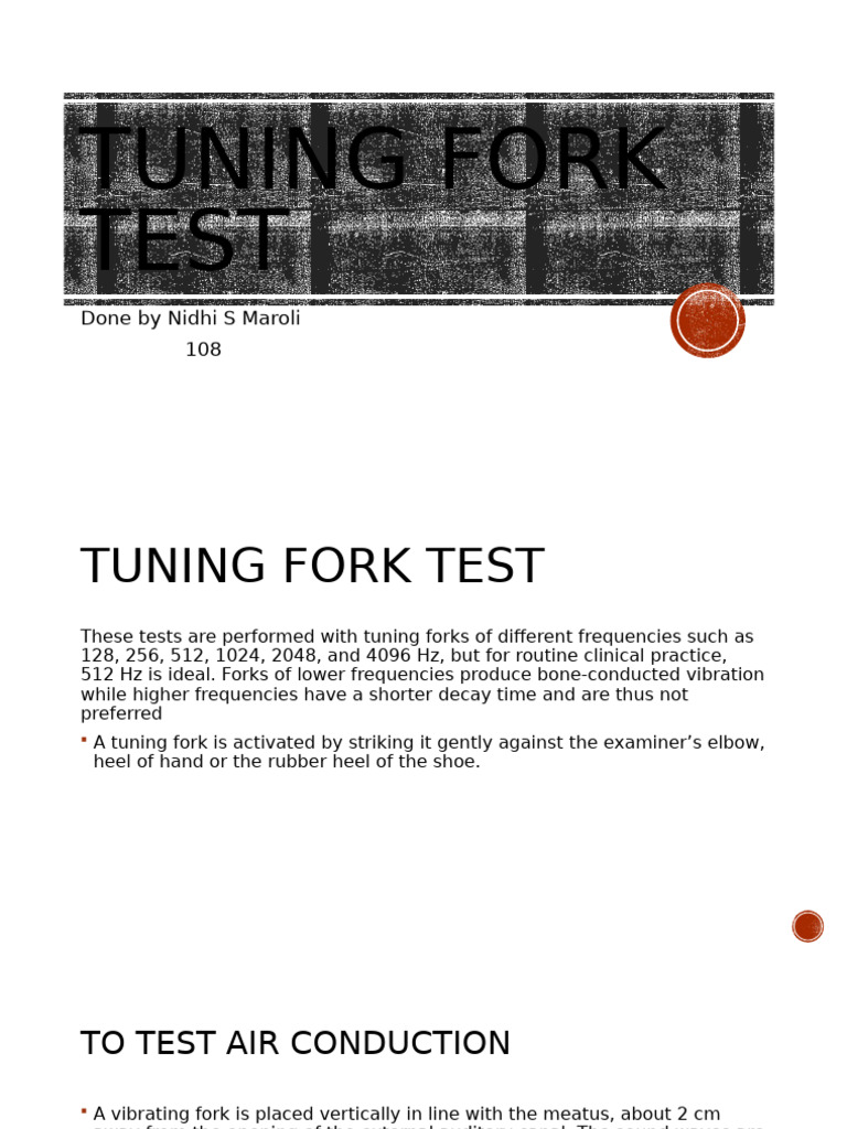 Tuning Fork Hearing Tests Explained | PDF | Audiology | Ear