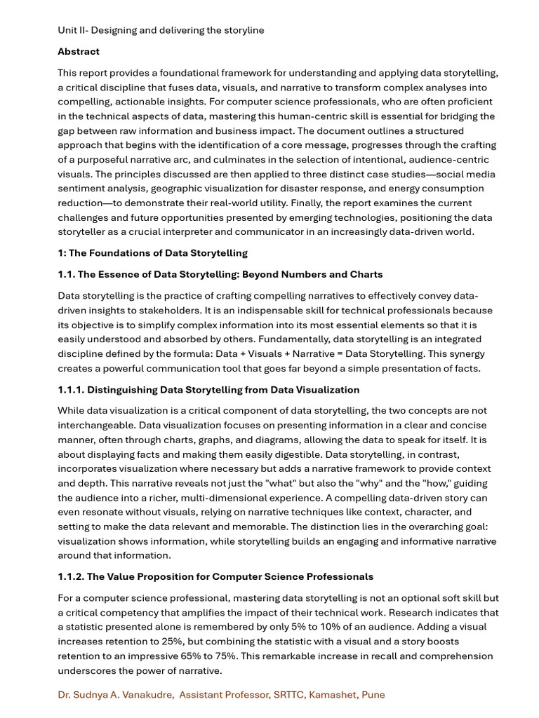 Data Storytelling for Computer Science Professionals | PDF | Narrative ...