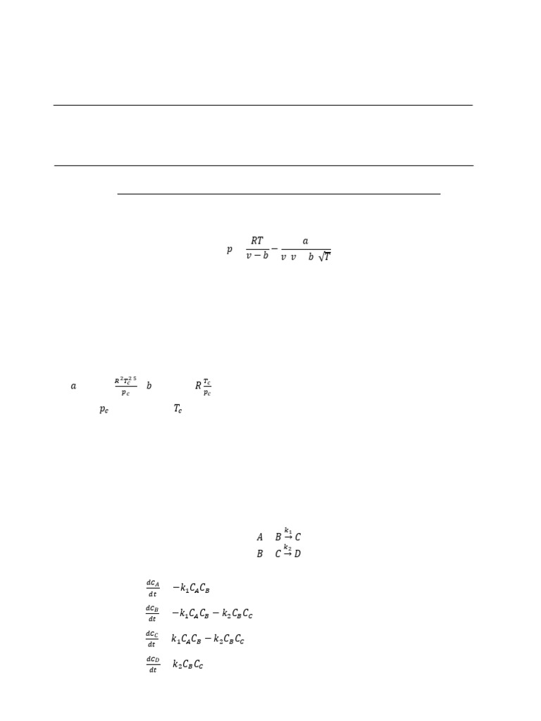 Chemical Engineering Math Exam 2022 | PDF | Reaction Rate | Equations
