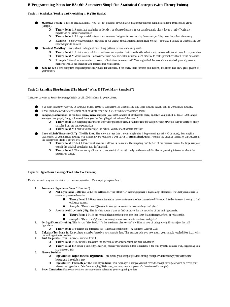 R Programming for Statistical Testing | PDF | P Value | Null Hypothesis