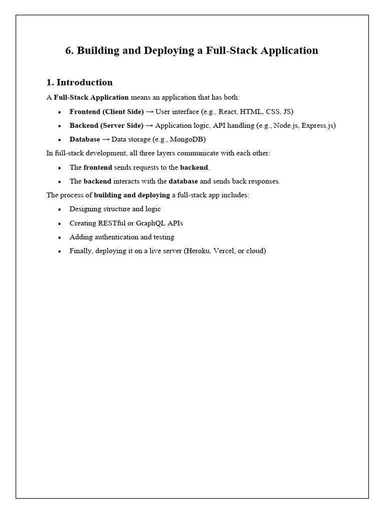 Full-Stack App Development Guide | PDF | Databases | Software