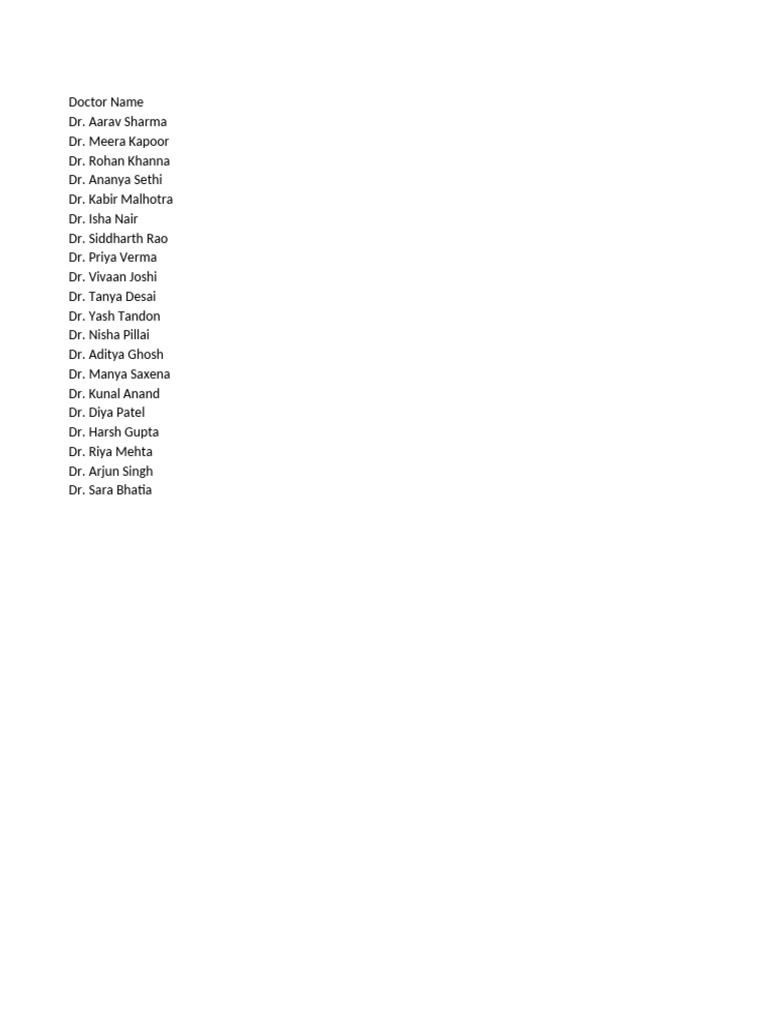 Doctors List | PDF