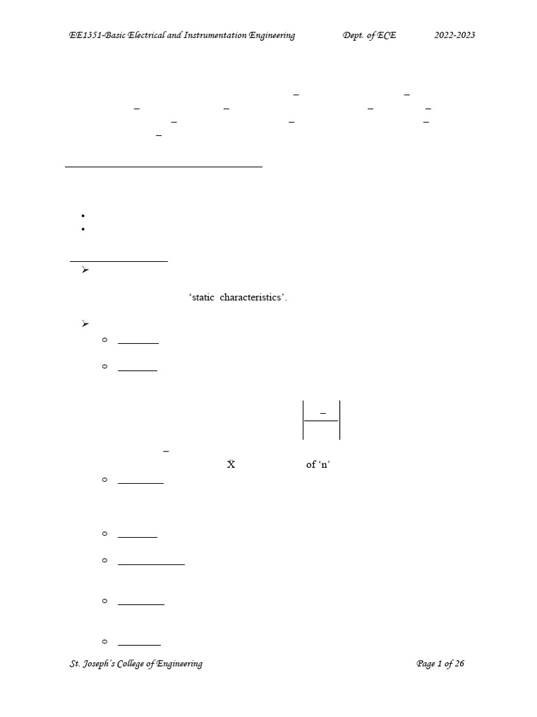 Unit IV Basics of Measurement and Instrumentation | PDF | Observational ...