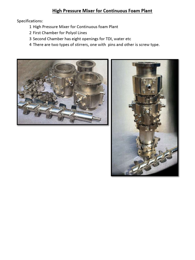 High Pressure Mixer | PDF