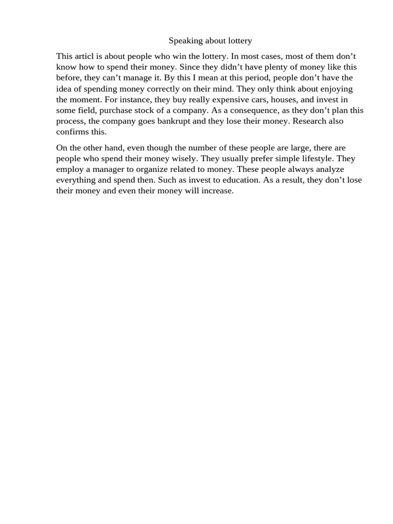 Lottery | PDF