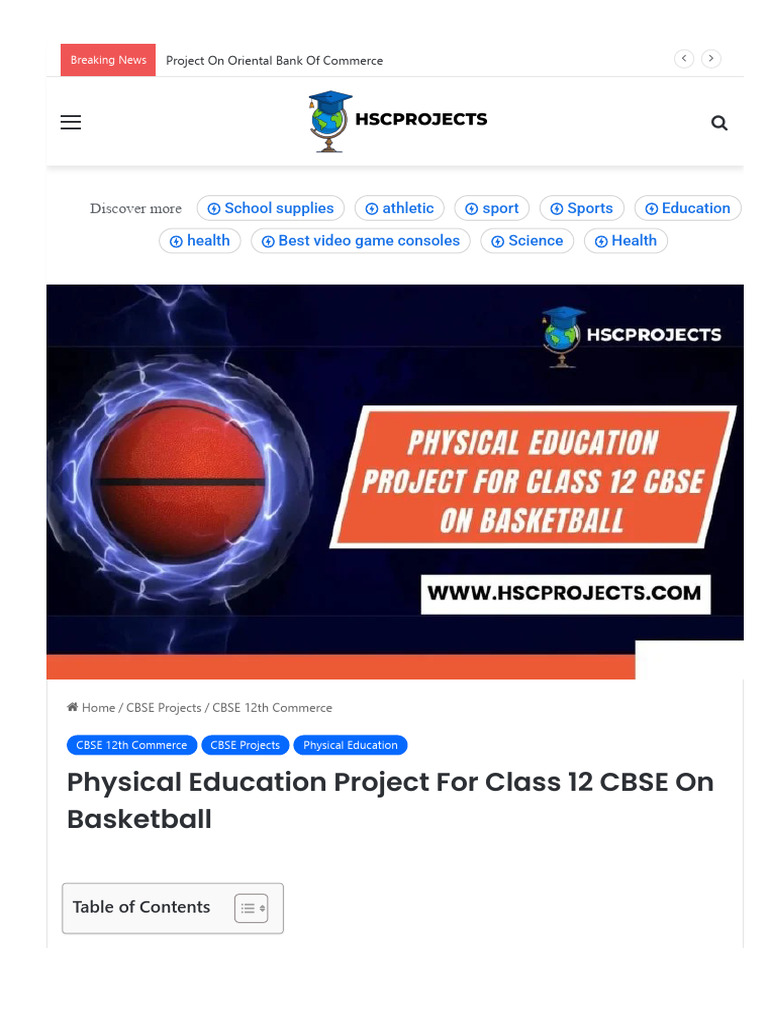 CBSE Class 12 Basketball Project Guide | PDF | Basketball Positions ...