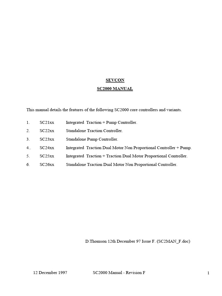 SC2000 Controller Manual Overview | PDF | Electrical Impedance ...