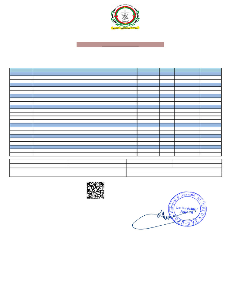 Relevé de notes UJKZ 2024-2025 | PDF | Cellule (Biologie) | Biologie