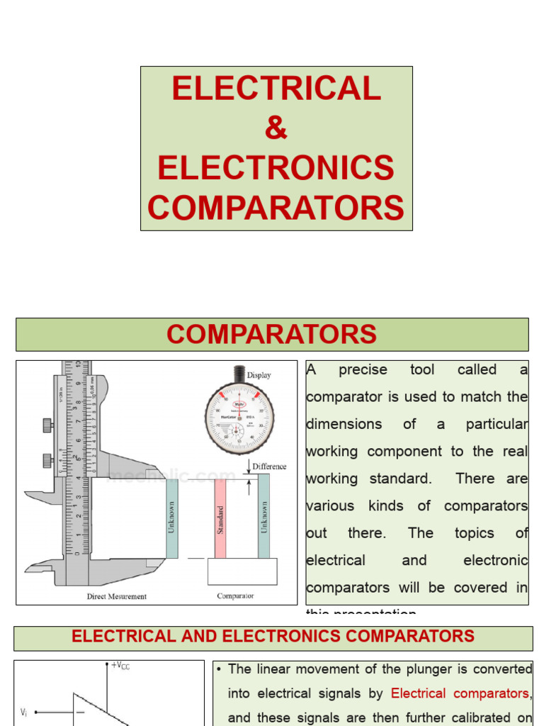 Electrical and Electronic Comparators Guide | PDF | Analog To Digital ...