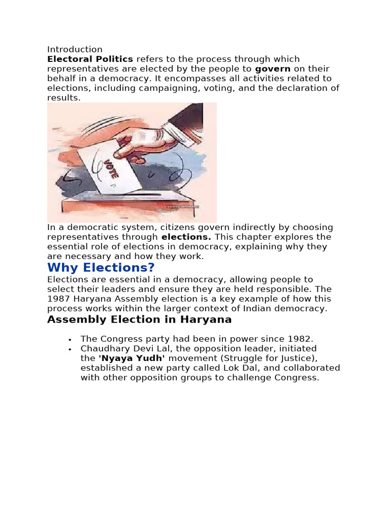 Understanding Electoral Politics in India | PDF | Elections | Electoral ...