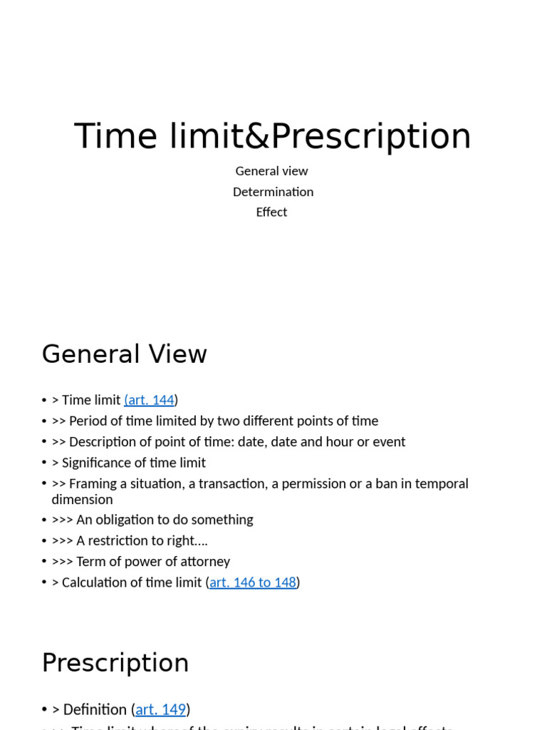 Time Limits and Prescription Explained | PDF