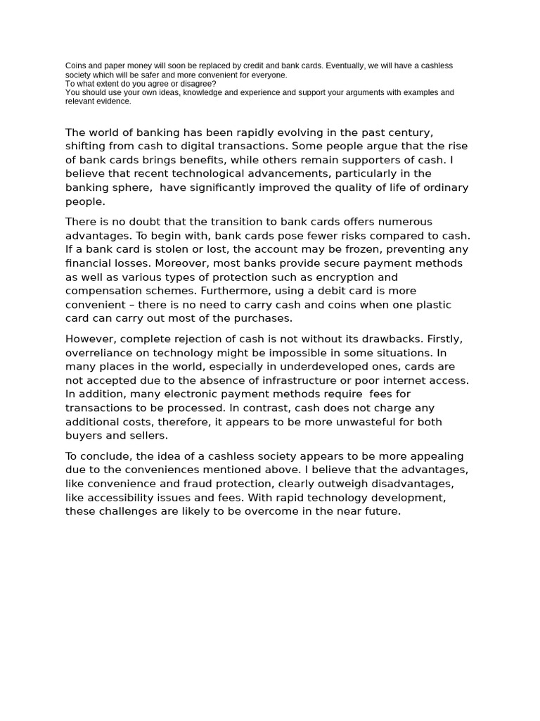 The Shift to a Cashless Society: Pros and Cons | PDF
