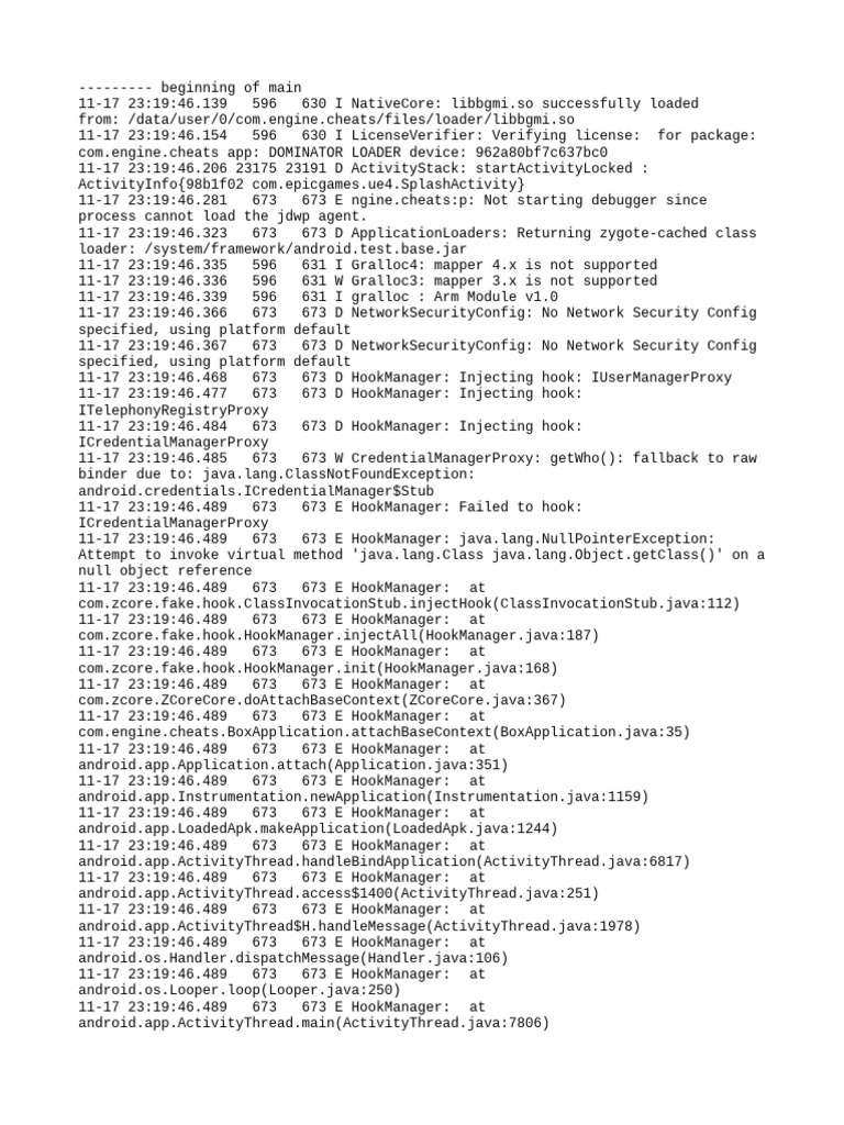 Com - Engine.cheats Logcat | PDF | Mobile App | Java (Programming Language)