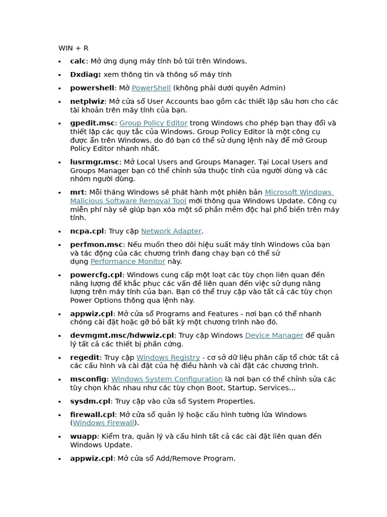 Win R | PDF