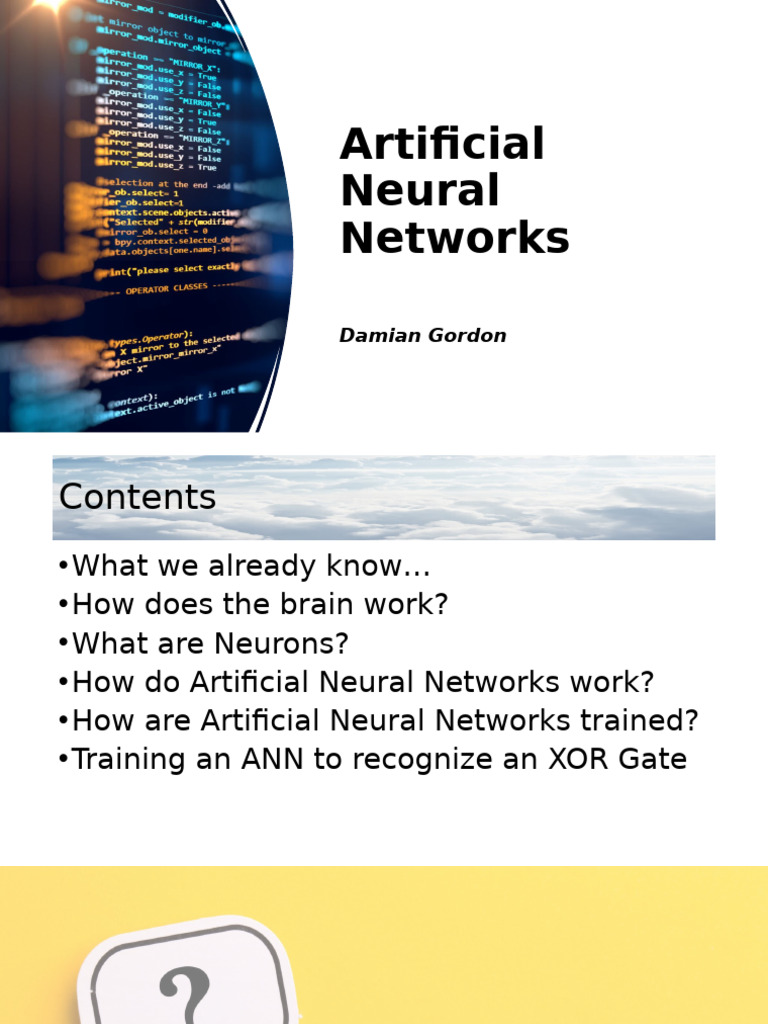Artificial Neural Networks | PDF | Central Nervous System | Brain