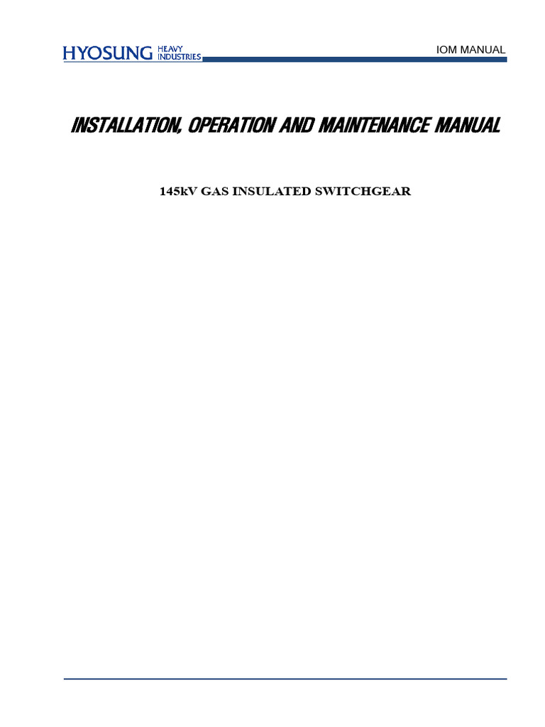 145kV Gas Insulated Switchgear Manual | PDF | Cargo