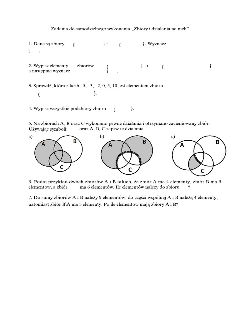 Matematyka Zbiory | PDF